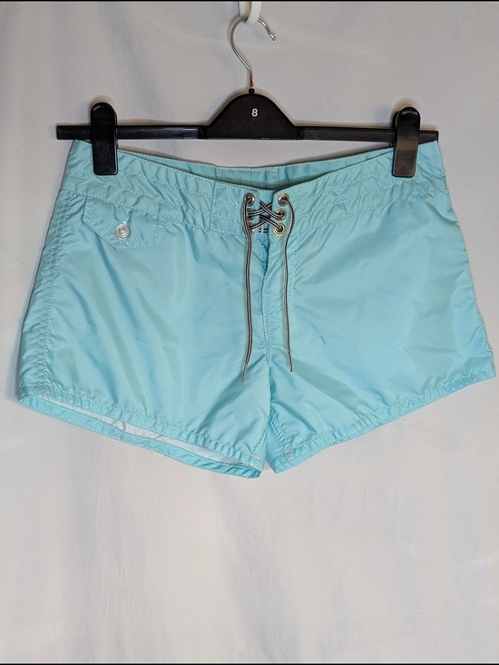 Birdwell Pants - Birdwell Blue Green Board Swim Shorts with Lace-Up Waist Sz 6